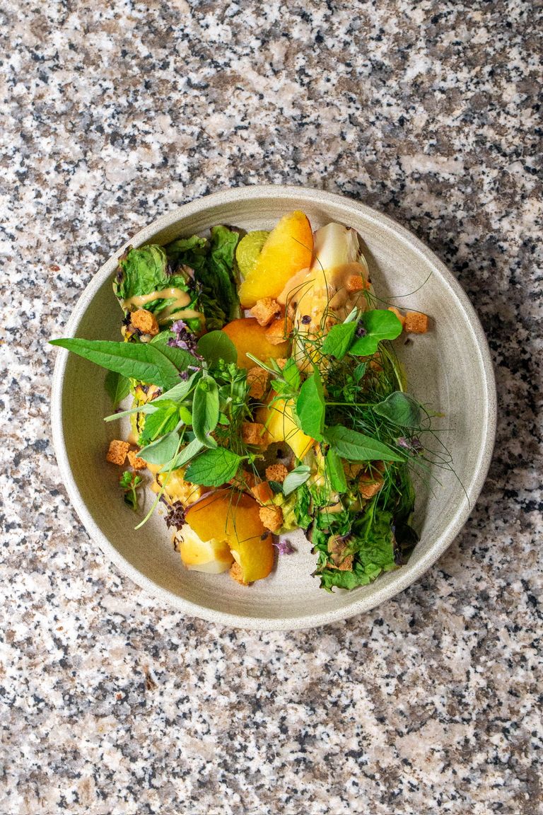 Das Team des Restaurant Rexrodt am Eingang im Sommer